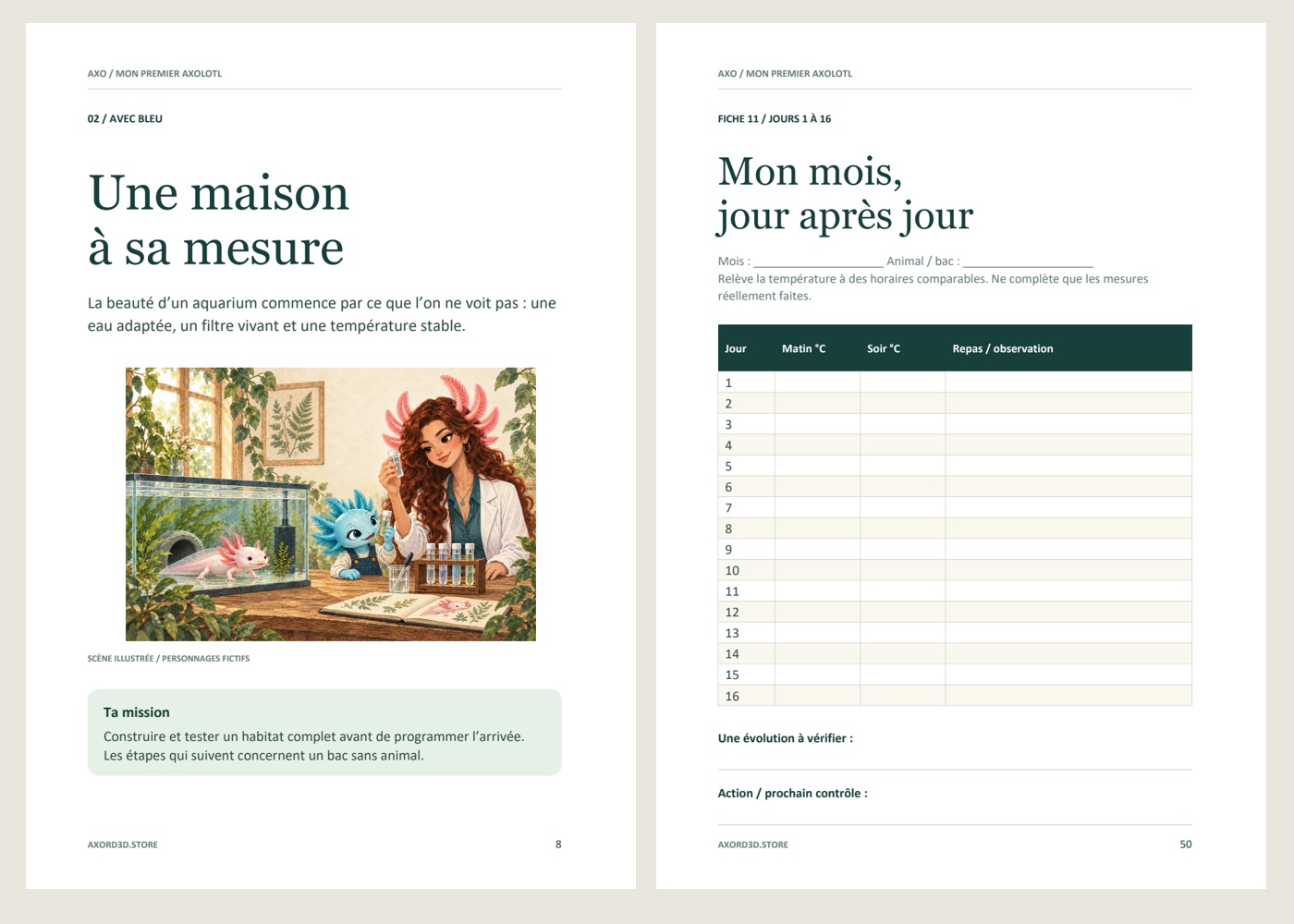 Aperçu du guide illustré et de ses fiches de relevés